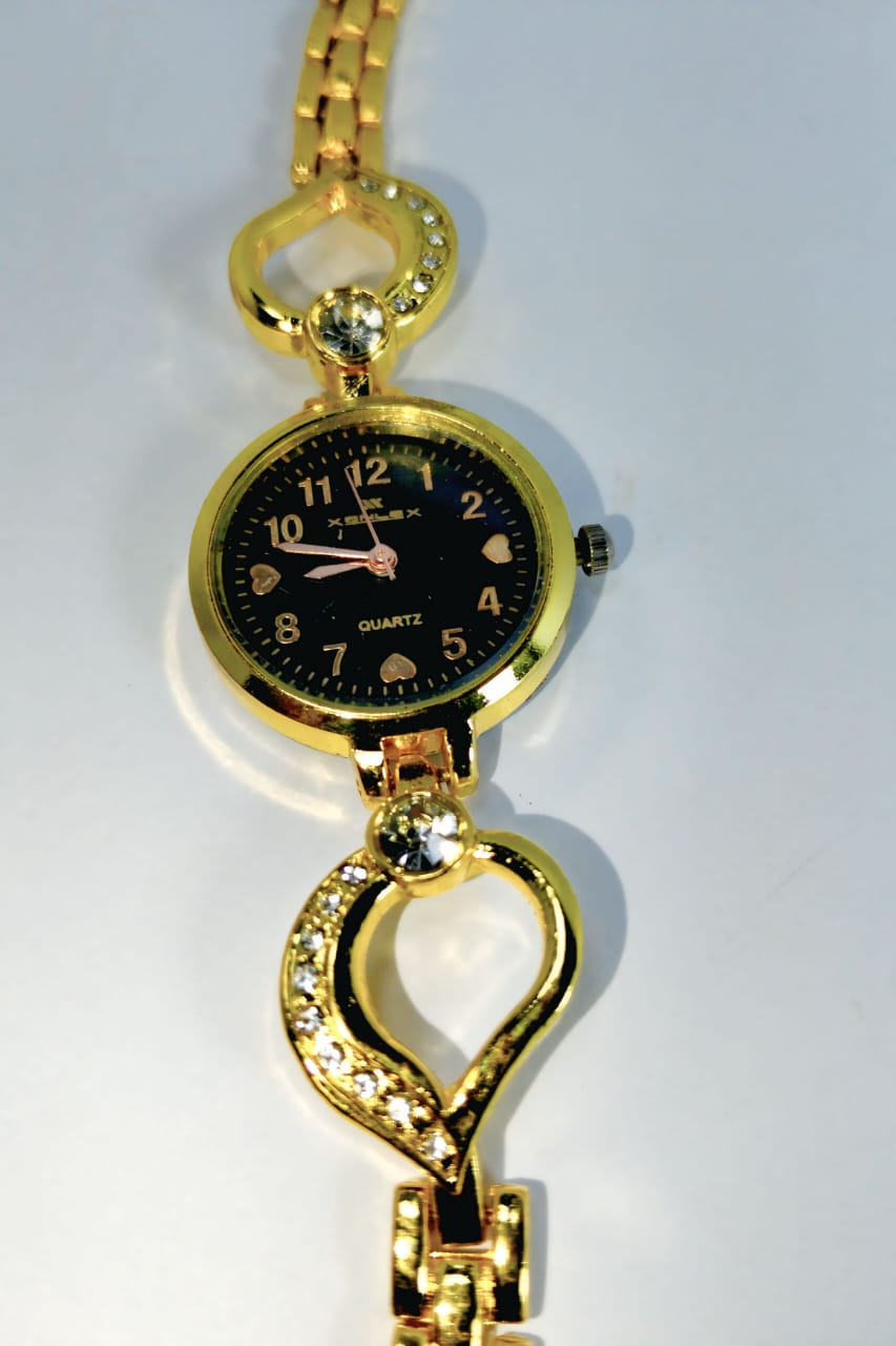 Xenlex Lady Watch - Gold Black Dial