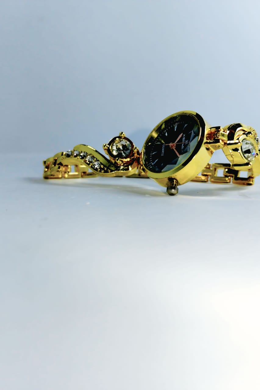 Xenlex Lady Watch - Gold Black Dial - Image 4