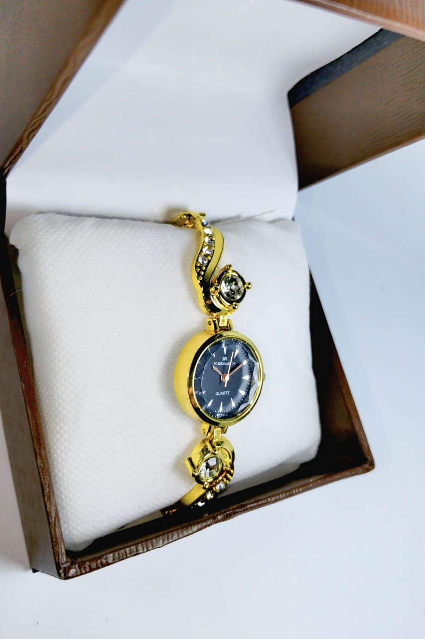 Xenlex Lady Watch - Gold Black Dial - Image 3