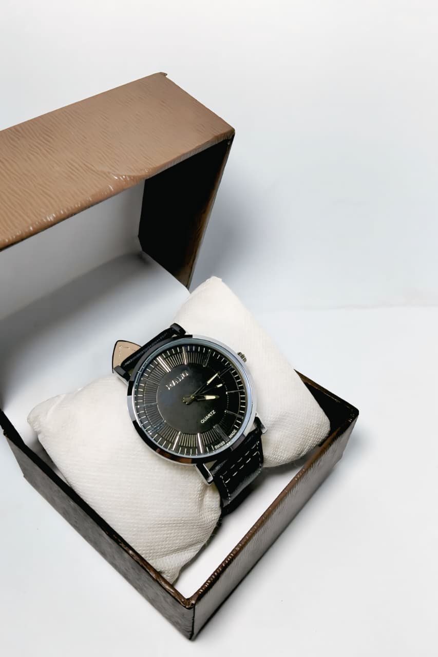 Rado Quartz Analog Watch with Brown-Black Leather Strap – Classic Minimal Design - Image 8